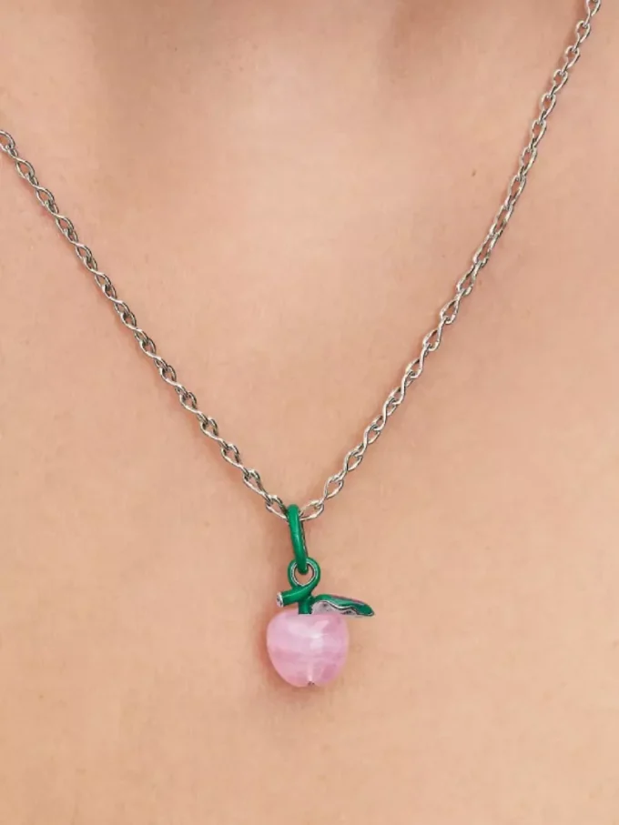 Murano-Charm „Rosa Apfel“ aus Sterlingsilber Murano-Charm „Rosa Apfel“ aus Sterlingsilber