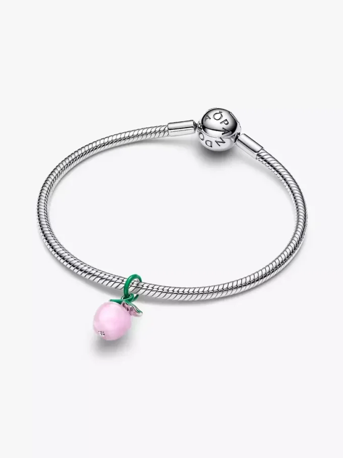 Murano-Charm „Rosa Apfel“ aus Sterlingsilber Murano-Charm „Rosa Apfel“ aus Sterlingsilber