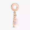 Murano Glass Dangle Charm in Form einer rosa Meeresschildkröte, 14 Karat Roségold-Beschichtung Murano Glass Dangle Charm in Form einer rosa Meeresschildkröte, 14 Karat Roségold-Beschichtung