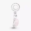 Murano Glass Dangle Charm in Form einer rosa Meeresschildkröte, Sterlingsilber Murano Glass Dangle Charm in Form einer rosa Meeresschildkröte, Sterlingsilber