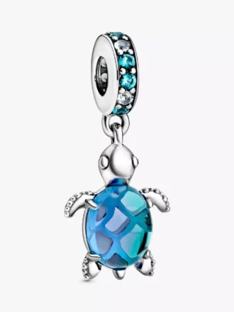 Murano Glass Dangle Charm „Meeresschildkröte“ aus Sterlingsilber