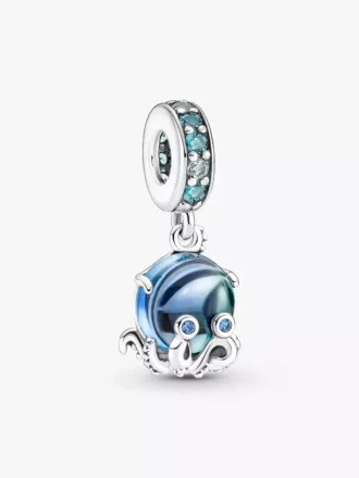 Murano Glass Dangle Charm „Süßer Oktopus“ aus Sterlingsilber