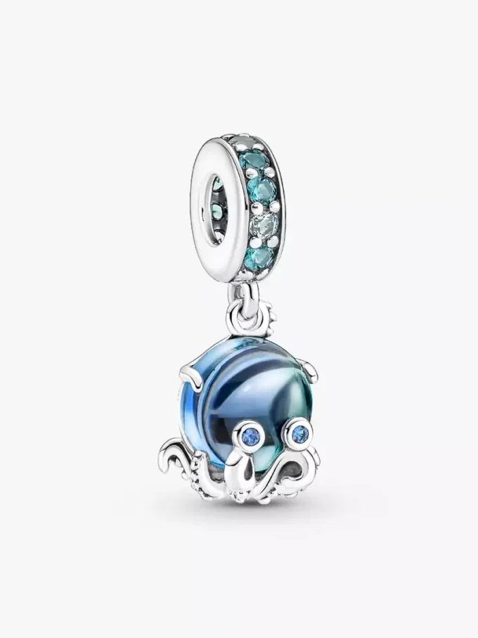 Murano Glass Dangle Charm „Süßer Oktopus“ aus Sterlingsilber Murano Glass Dangle Charm „Süßer Oktopus“ aus Sterlingsilber