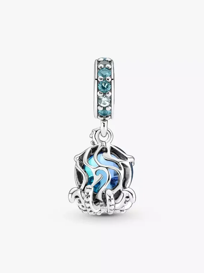 Murano Glass Dangle Charm „Süßer Oktopus“ aus Sterlingsilber Murano Glass Dangle Charm „Süßer Oktopus“ aus Sterlingsilber