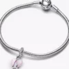 Mutter-Dangle Charm mit opalisierendem Herz aus Sterlingsilber Mutter-Dangle Charm mit opalisierendem Herz aus Sterlingsilber