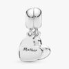 Mutter & Sohn Herz-Dangle Charm – Sterlingsilber