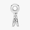 Mutter & Sohn Herz-Dangle Charm – Sterlingsilber