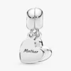 Mutter & Sohn Herz-Split-Dangle Charm aus Sterlingsilber