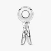 Mutter & Sohn Herz-Split-Dangle Charm aus Sterlingsilber