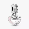 Mutter-&-Tochter-Herzen-Charm aus Sterlingsilber Mutter-&-Tochter-Herzen-Charm aus Sterlingsilber