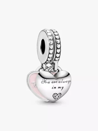 Mutter-&-Tochter-Herzen-Charm aus Sterlingsilber