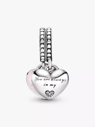 Mutter-&-Tochter-Herzen-Charm aus Sterlingsilber