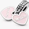 Mutter-&-Tochter-Herzen-Charm aus Sterlingsilber Mutter-&-Tochter-Herzen-Charm aus Sterlingsilber