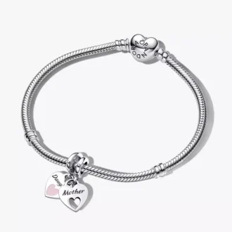 Mutter-Tochter-Set aus teilbarem Herz-Charm und Armbändern, 2er-Set