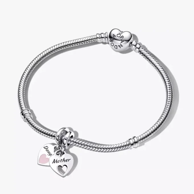 Mutter-Tochter-Set aus teilbarem Herz-Charm und Armbändern, 2er-Set Mutter-Tochter-Set aus teilbarem Herz-Charm und Armbändern, 2er-Set