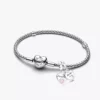 Mutter-und-Tochter-Armbänder-Set mit Doppelherz-Charms, 2er-Set Mutter-und-Tochter-Armbänder-Set mit Doppelherz-Charms, 2er-Set