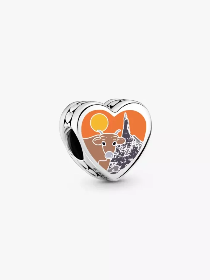 Nebraska-Herz-Charm aus Sterlingsilber Nebraska-Herz-Charm aus Sterlingsilber