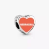 Nebraska-Herz-Charm aus Sterlingsilber Nebraska-Herz-Charm aus Sterlingsilber