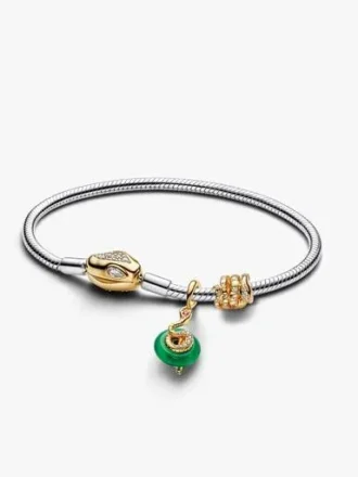 Neujahrs-Armband-Set mit Schlangenverschluss und Charms – 3 Stück