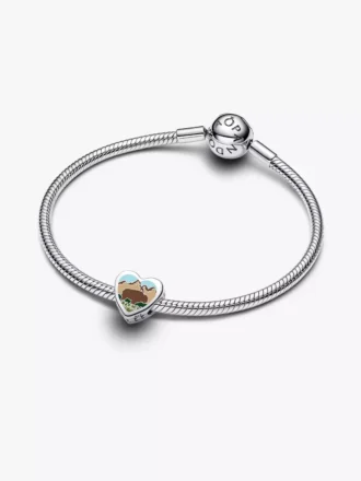 North Dakota Herz-Charm aus Sterlingsilber