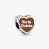North Dakota Herz-Charm aus Sterlingsilber North Dakota Herz-Charm aus Sterlingsilber