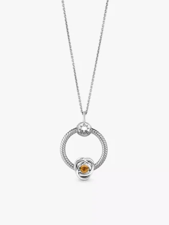 November-Geburtsstein-Eternity-Circle-O Pendant-Set, 3er-Set