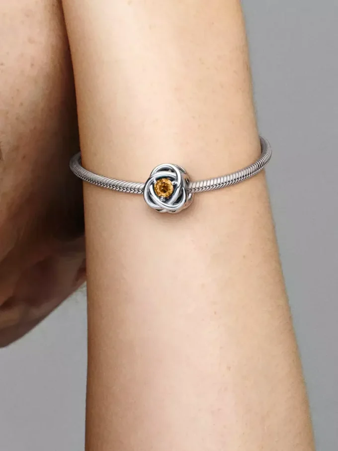 November Honey Eternity Circle Charm aus Sterlingsilber November Honey Eternity Circle Charm aus Sterlingsilber