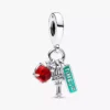 NYC-Apfel, Fackel und Straßenschild – dreifacher Dangle Charm aus Sterlingsilber NYC-Apfel, Fackel und Straßenschild – dreifacher Dangle Charm aus Sterlingsilber