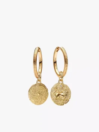 Ohrringe mit Löwenmedaillon-Charm, 2er-Set