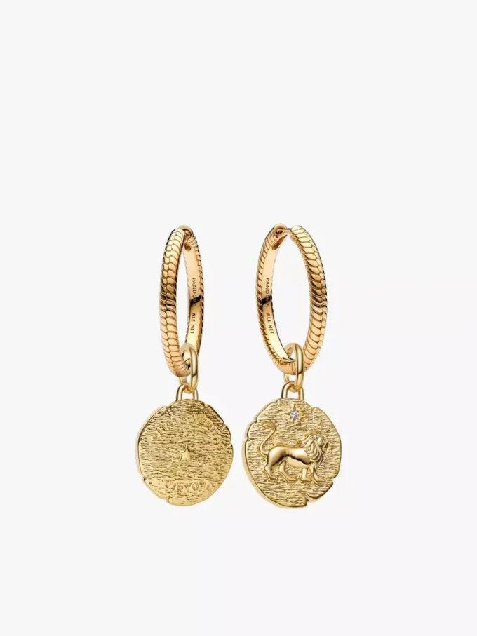 Ohrringe mit Löwenmedaillon-Charm, 2er-Set Ohrringe mit Löwenmedaillon-Charm, 2er-Set