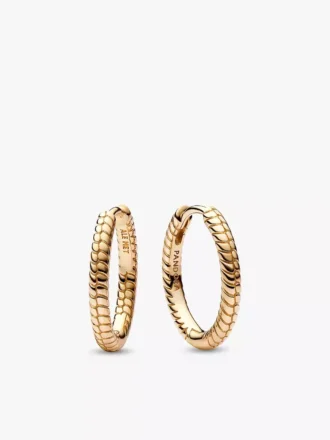 Pandora Moments kleine Charm-Ohrringe, 14 Karat vergoldet