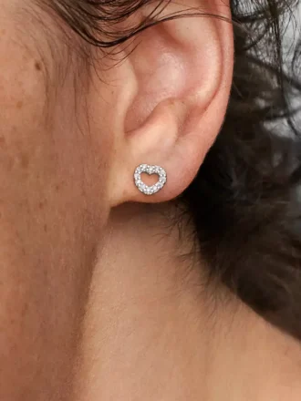 Ohrringe mit offenem Herz aus Sterlingsilber