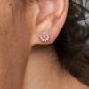 Ohrringe mit rosa Gänseblümchen – 14 Karat Roségold-Beschichtung Ohrringe mit rosa Gänseblümchen – 14 Karat Roségold-Beschichtung