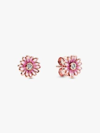 Ohrringe mit rosa Gänseblümchen – 14 Karat Roségold-Beschichtung