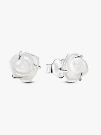 Ohrringe „White Rose in Bloom“ – Sterlingsilber