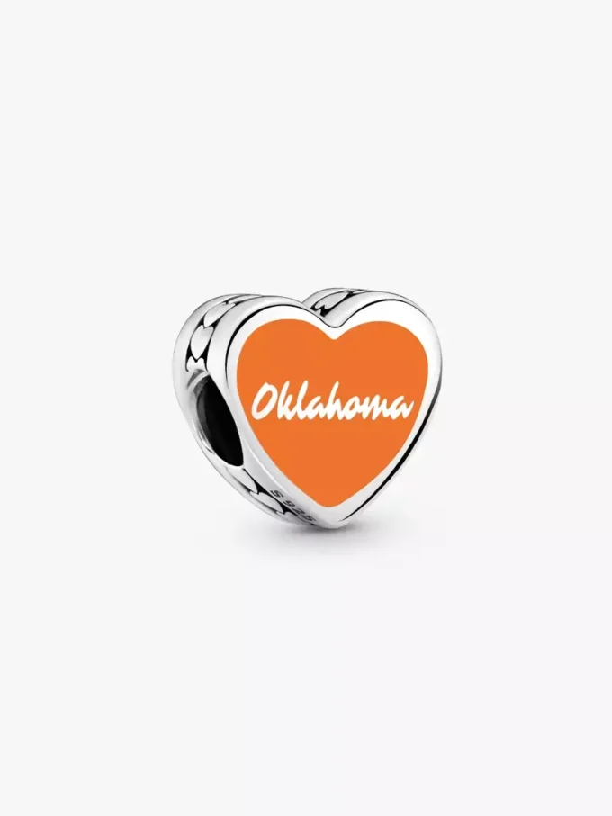 Oklahoma-Herz-Charm aus Sterlingsilber Oklahoma-Herz-Charm aus Sterlingsilber