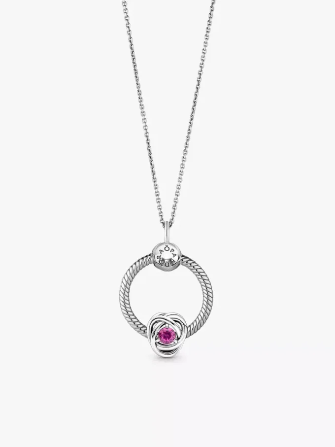 Oktober-Geburtsstein-Eternity-Circle-O Pendant-Set, 3er-Set Oktober-Geburtsstein-Eternity-Circle-O Pendant-Set, 3er-Set