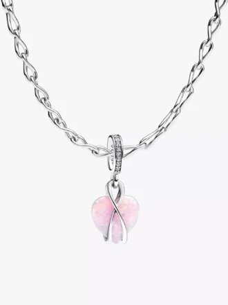 Opaleszentes Herz-Charm-Halskettenset, 2er-Set Opaleszentes Herz-Charm-Halskettenset, 2er-Set