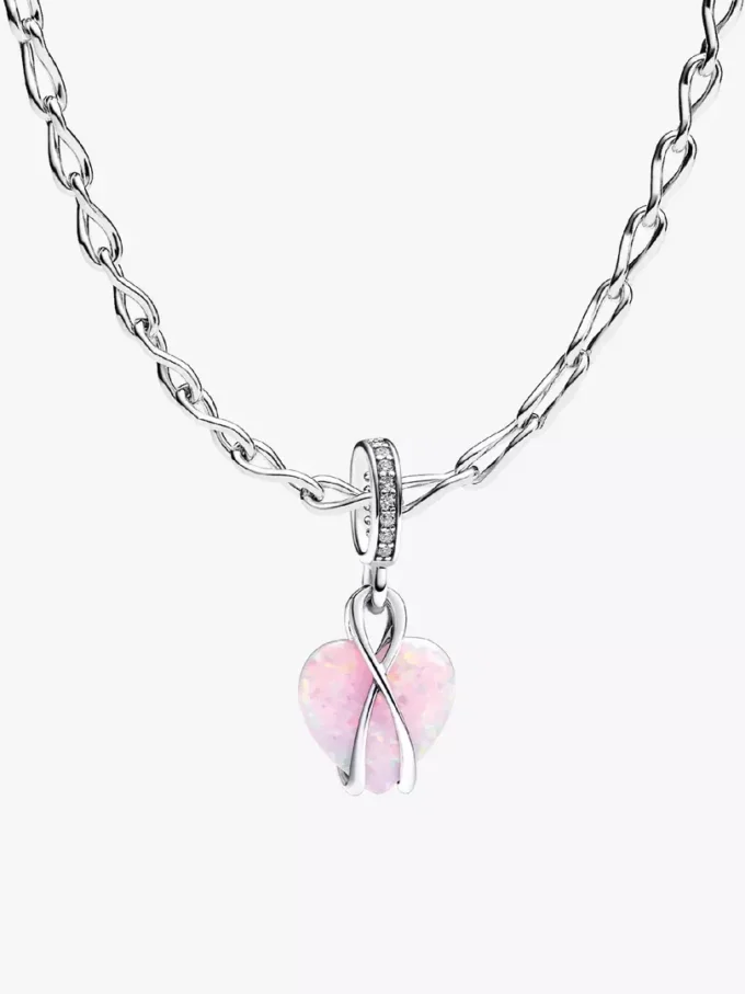 Opaleszentes Herz-Charm-Halskettenset, 2er-Set Opaleszentes Herz-Charm-Halskettenset, 2er-Set