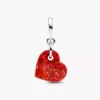 Opaleszierender roter Herz-Dangle Charm aus Sterlingsilber Opaleszierender roter Herz-Dangle Charm aus Sterlingsilber