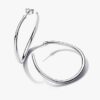 Organisch geformte 42-mm-Ohrringe mit offenem Reif – Sterlingsilber