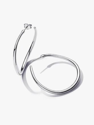 Organisch geformte 42-mm-Ohrringe mit offenem Reif – Sterlingsilber