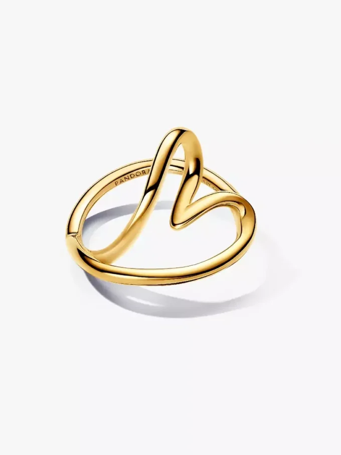 Organisch geformter Herzring, 14 Karat vergoldet Organisch geformter Herzring, 14 Karat vergoldet