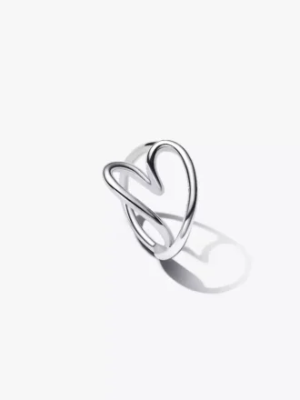 Organisch geformter Herzring aus Sterlingsilber