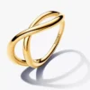 Organisch geformter Infinity-Ring, 14-karätig vergoldet Organisch geformter Infinity-Ring, 14-karätig vergoldet