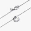 Organisch geformter Pavé-Kreis & behandelte Süßwasser-Zuchtperle Collier-Halskette – Sterlingsilber