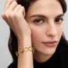 Organisch geformtes Gliederarmband, 14 Karat vergoldet Organisch geformtes Gliederarmband, 14 Karat vergoldet