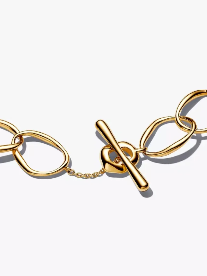 Organisch geformtes Gliederarmband, 14 Karat vergoldet Organisch geformtes Gliederarmband, 14 Karat vergoldet