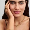 Organisch geformtes Gliederarmband, 14 Karat vergoldet Organisch geformtes Gliederarmband, 14 Karat vergoldet