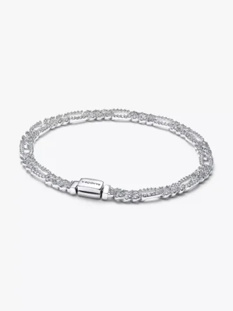 Set aus zwei Armbändern mit kubanischer Kette, Herz- und Ovalmotiven